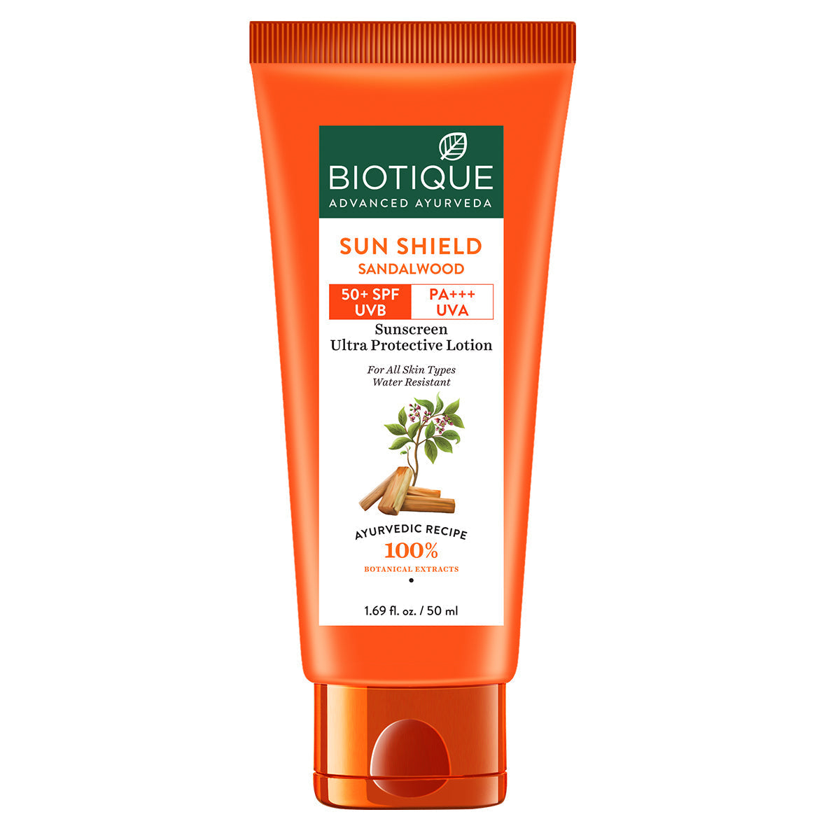 biotique バイオティーク 日焼け止めSpf50＋ 新品3セット190ml サンダルウッド 日焼け止めローション SPF50 (バイオティーク社) 50ml