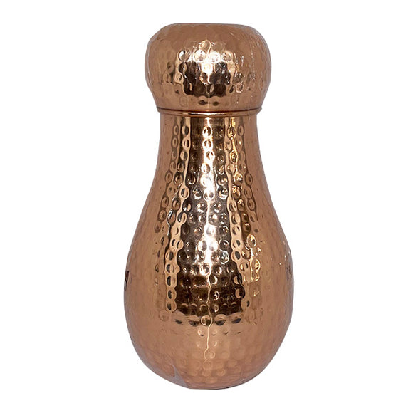 純銅製の丸形ベットルームジャー（カップつき）1600ml